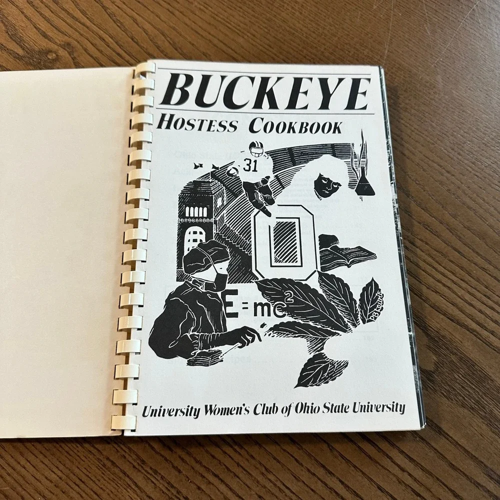 Vintage 1982 Buckeye Hostess Cookbook Ohio State University Women's Club OSU